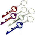 Key Shaped Aluminum Bottle Opener with Key Chain (Large Quantities)